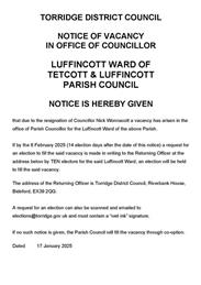 Notice of Vacancy